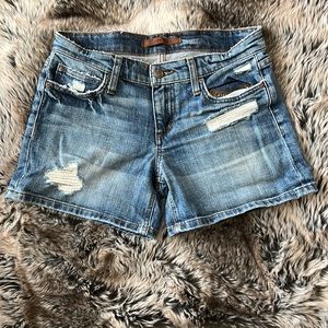 Joe’s Jeans Distressed rolled denim shorts